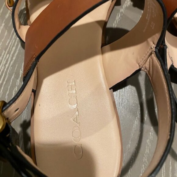 Coach Heather Leopard Print Calf Hair Leather Sandals G4777 Size 9B - Picture 3 of 9